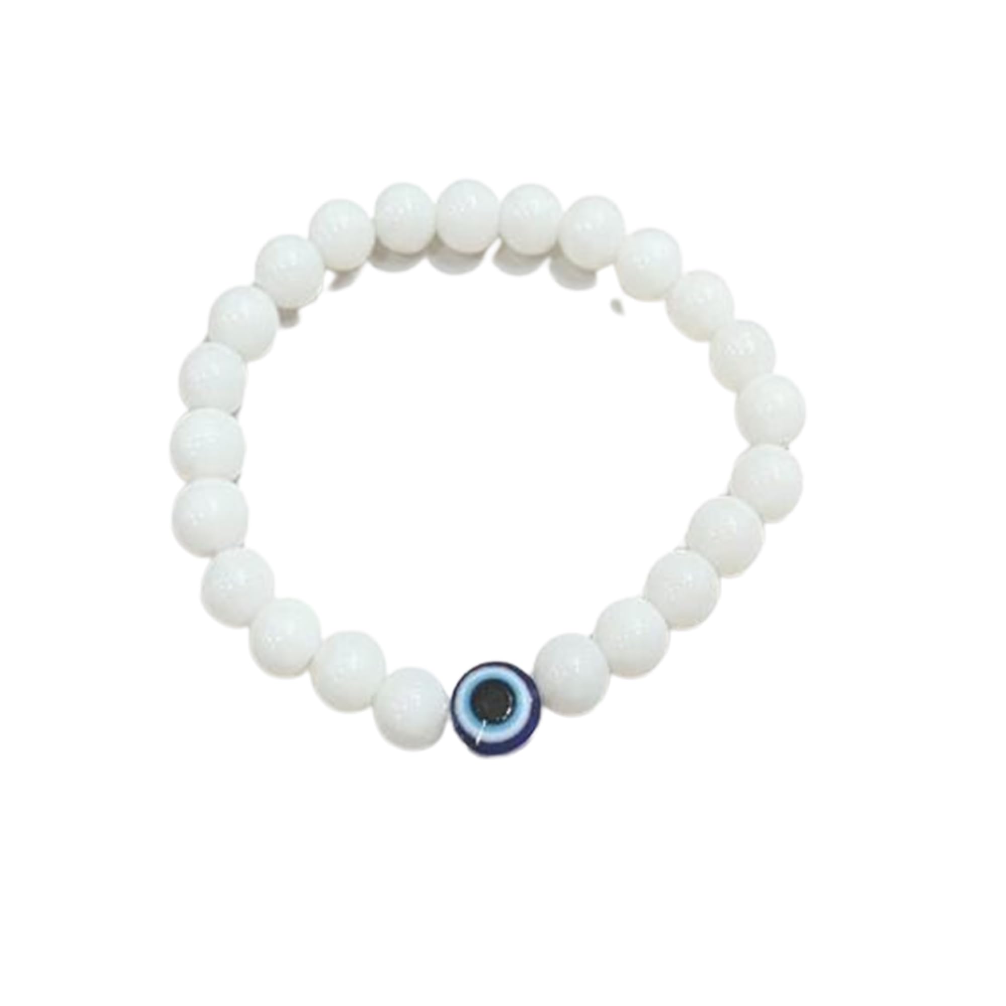 Honbon 1Pcs Stretchable Free Size White Beads Evil Eye Bracelet/Healing Crystal Bracelet/Nazar Bracelet/Wrist Band Cuff Bracelet for Women & Men (B0CG6K7HY5) Amazon Price History, Amazon Price Tracker