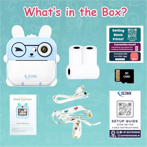 SEZNIK Mini Camera Printer, Click Photo Print, Inkless Bluetooth HD Print | Compatible with Android, iOS Mobile. Instant Print Pictures, Labels | 1... - Image 7