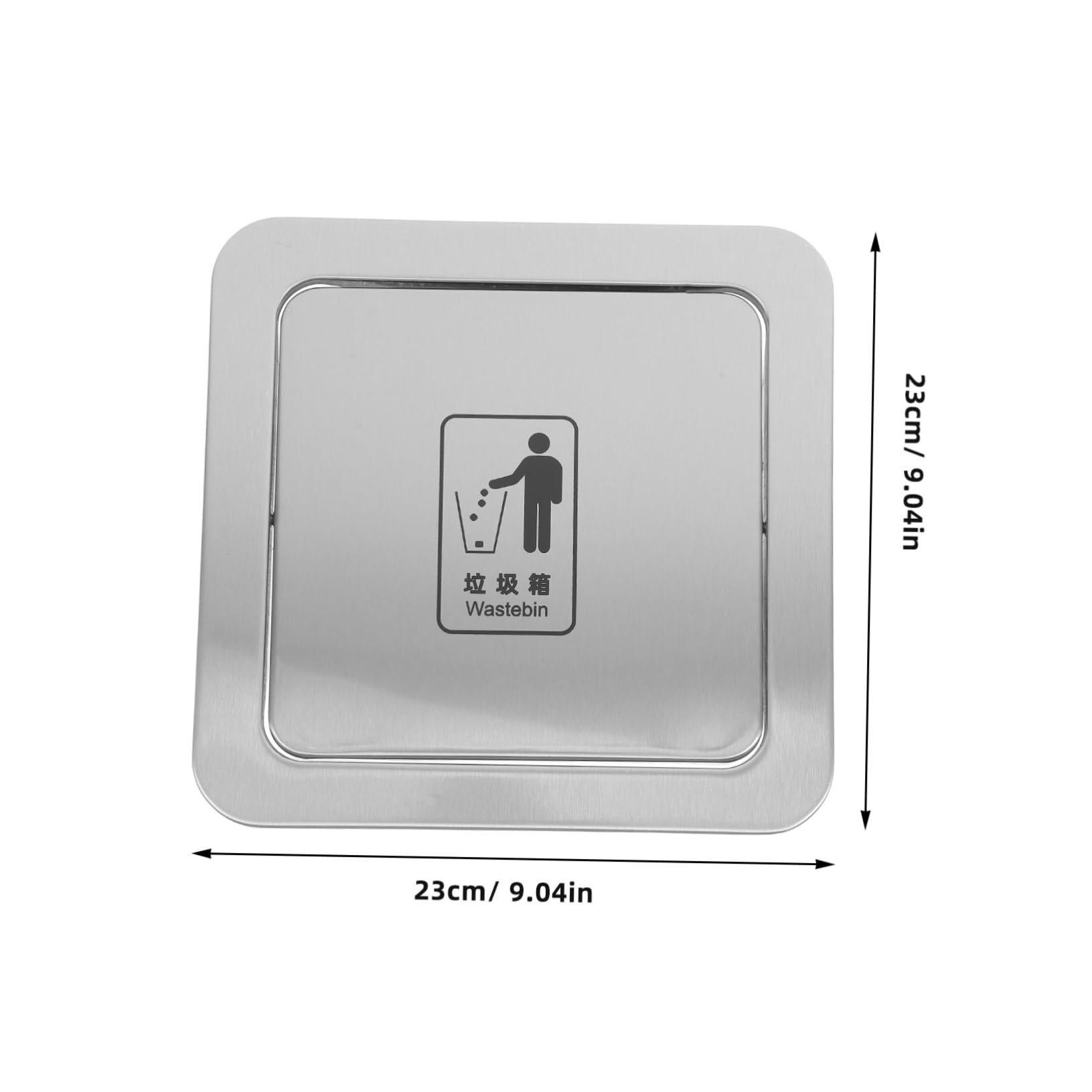 Cabilock Tapa De Cubo De Basura Y Desechos Cuadrada Tapa De Acero Inoxidable Empotrada En La Encimera Tapa De Compuerta De Ojal Para Basura Tapa De Cubo De Basura Abatible