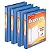 Cardinal Economy 1" Round-Ring Presentation View Binders, 3-Ring Binder, Holds 225 Sheets, Nonstick Poly Material, PVC-Free, Blue, 4-Pack (79511)
