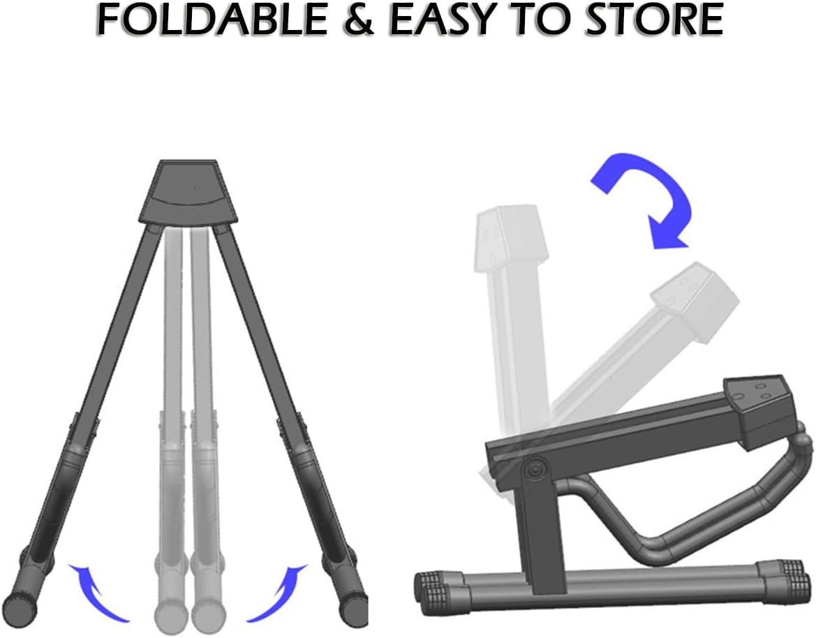 Guitar Stand, Iron Acoustic Guitar Stand, A-Frame Floor Guitar Stand, Folding Electric Guitars Holder for Bass, Banjo, Cello, Mandolin, Guitar Accessories(Black)