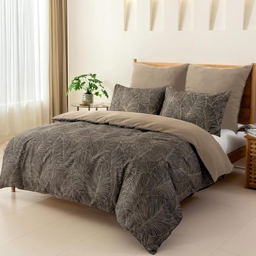 Motivo Vegetal en Tonos Gris marrón Funda