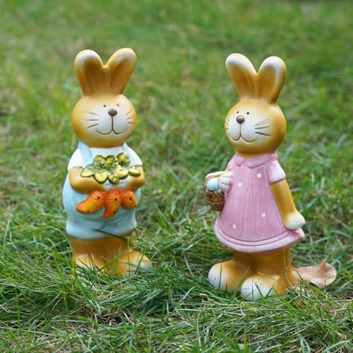 Homemory-2PC-Bunny-Decor-Rabbit-Figurines-Easter-Statues-Set-of-2-for-Spring-Tabletop-Decor-Decorations-Outdoor-Garden-82-Inches Homemory 2PC Bunny Decor Rabbit Figurines Easter Statues Set of 2 for Spring Tabletop Decor Decorations Outdoor Garden 82 Inches