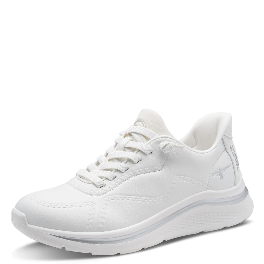 Tamaris Comfort Women’s Step-In Flat Sneakers Slip-On Sporty, White, 6,5 UK