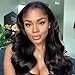 Lagos M Shaped Human Hair Body Wave Real 360 Full Lace Frontal Wigs New Trend Lagos Hairline Loose Wave Glueless Wigs with Bleached Knots Transparent Lace 360 Wig For Woman 180% Density 20Inch