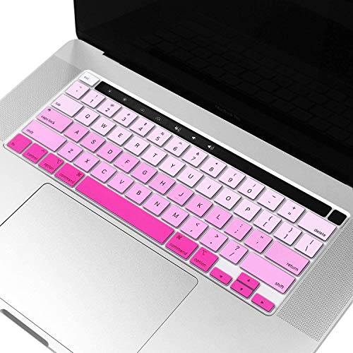 Image of Oaky Keyboard Protector Compatible with MacBook Pro 16 Inch 2019-2020 Release Model A2141 Soft Silicone Waterproof Dust-Proof Ultra Thin Keyboard Cover Skin for MacBook Pro 16 Inch - Silicon Pink