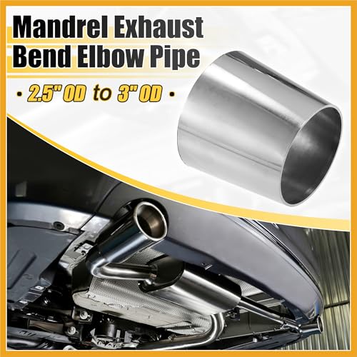 Partuto Car Mandrel Exhaust Bend Elbow Pipe 304 Stainless Steel Concentric Reducer 2.5" OD to 3" OD 2pcs Replacement by Partuto - Image 2