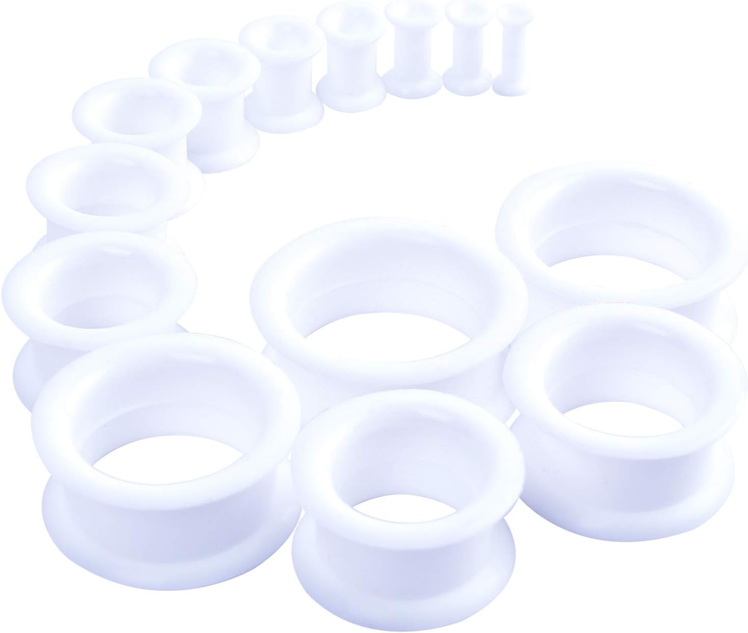 20/28pcs Ear Stretching kit Set: Hollow Hard/Soft Silicone Plugs and Tunnels Ear Expander Gauges Stretcher Body Piercing Jewelry