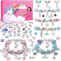 INOMO Einhorn Geschenke für Mädchen, Bastelset Kinder ab 6 Jahre, Einschulung Mädchen Armbänder Selber Machen, Schmuck Selber Machen Set 6 7 8 9 10 11 12 Jahre, Bastelset für Kinder Spielzeug