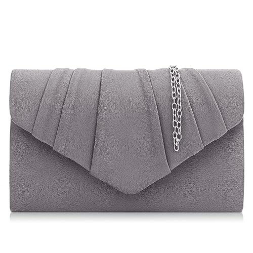Milisente Women Evening Bag Velvet Pleated Clutch Purse Envelope Clutches