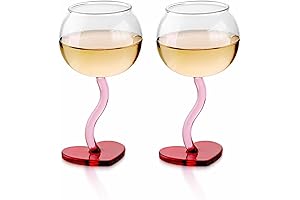 Unique Heart Shaped Lead-Free Crystal Glass Red Wine Glasses Set