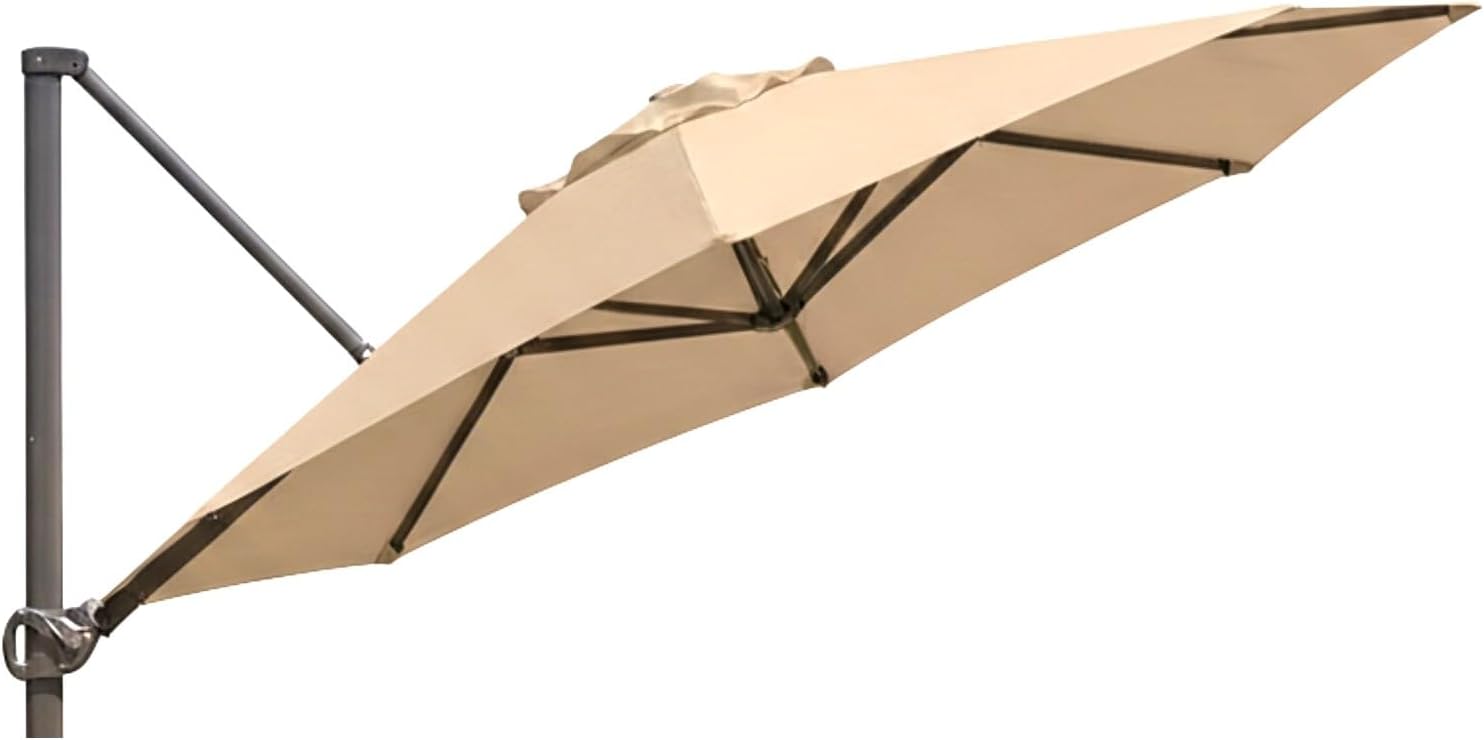 Garden Winds Reinforced Replacement Canopy Top Cover Compatible with The Abba Patio 11' Round Umbrella - Classic Sand, Riplock 350