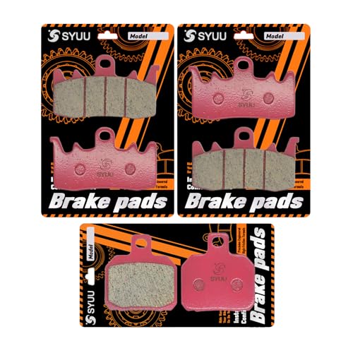 S SYUU Ceramic Motorcycle Brake Pads Set - Front & Rear - High-Performance, Low Noise - Compatible with Ducati Monster 821 2015 2016 2017, 1200 Monster 2014 2015 2016 2017 - Easy Install FA630F FA266R