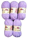 wolle seide baby waschen 5 x 100 Gramm Babywolle 5 x 100 Gramm Himalaya Dolphin Strickwolle, Babywolle einfarbig, 500 Gramm Wolle Strickgarn Super Bulky (flieder 80305)