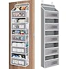 Jarlink over the door organizer storage 5 shelf hanging door organizer with 5 large capacity pockets anti tilt 44 lb load behind door organizer for bedroom bathroom pantry nursery grey  urban country home decor