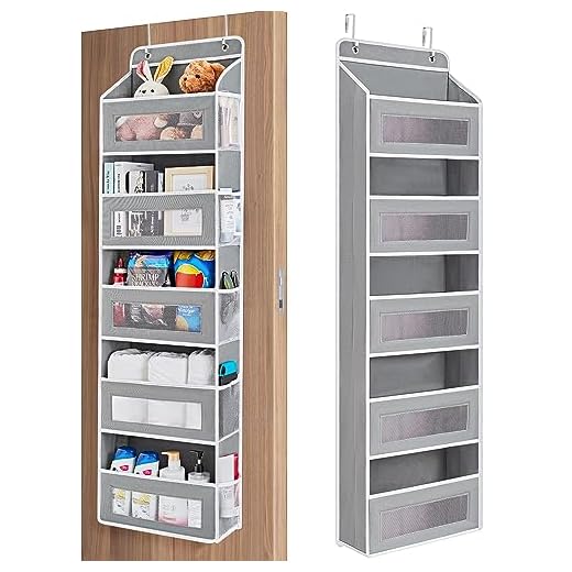 29+ Small Room Organization Ideas You Need to Try 4 JARLINK Over The Door Organizer Storage, 5 Shelf Hanging Door Organizer with 5 Large Capacity Pockets, Anti Tilt 44 lb Load Behind Door Storage for Bedroom, Bathroom, Pantry, Nursery, (Grey)