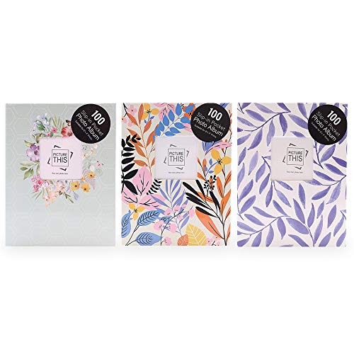 Álbum de fotos Tallon con 100 bolsillos para fotos de 15,24 x 10,16 cm, funda rígida para boda, cumpleaños, aniversario, diseño variado Cover