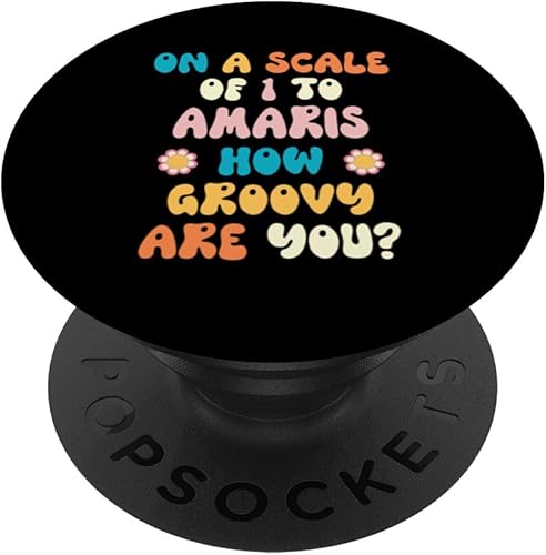 Miniatura 1 de AMARIS Cute Retro Girls Groovy AMARIS Personalized Name PopSockets Standard PopGrip
