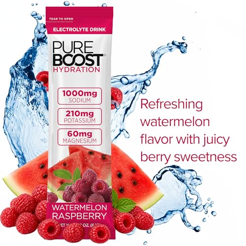 Image of Pureboost Sugar-Free Electrolyte Hydration Packets, Watermelon 14ct | Zero Calories, Fast Hydration Drink Mix with 1,000mg Sodium, Potassium & Magnesium
