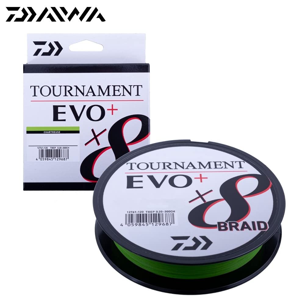 Daiwa Tournament x8 Braid EVO+, 135m, Chartreuse, Geflochtene Angelschnur