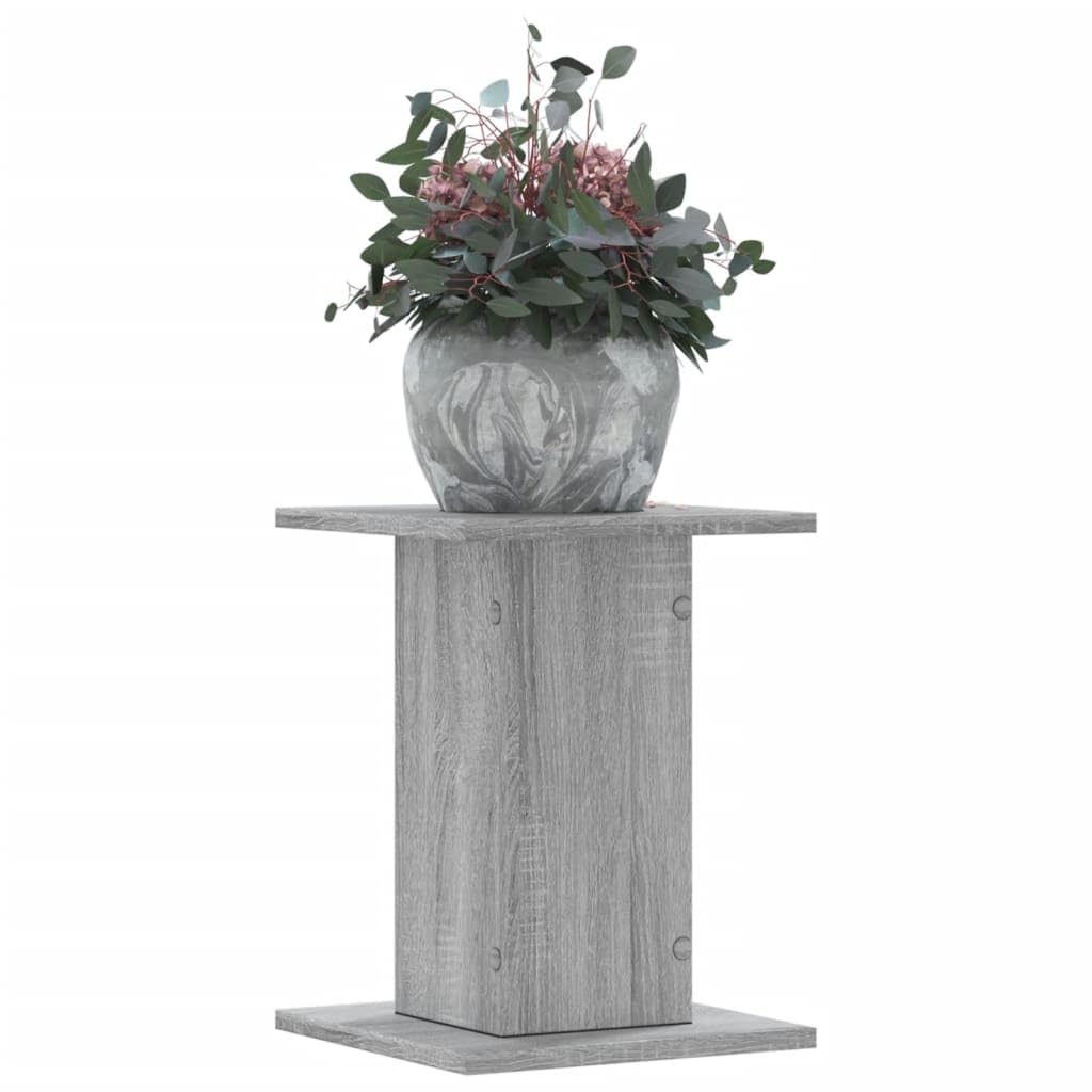 Supporti per piante e fiori, supporto per vasi da fiori, 2 pezzi, grigio Sonoma, 30 x 30 x 40 cm, in legno ingegnerizzato