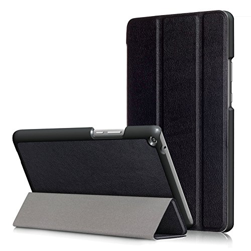 Kepuch Custer Funda para Huawei MediaPad T3 8.0,Slim Smart Cover Fundas Carcasa Case Protectora de PU-Cuero para Huawei MediaPad T3 8.0 - Negro