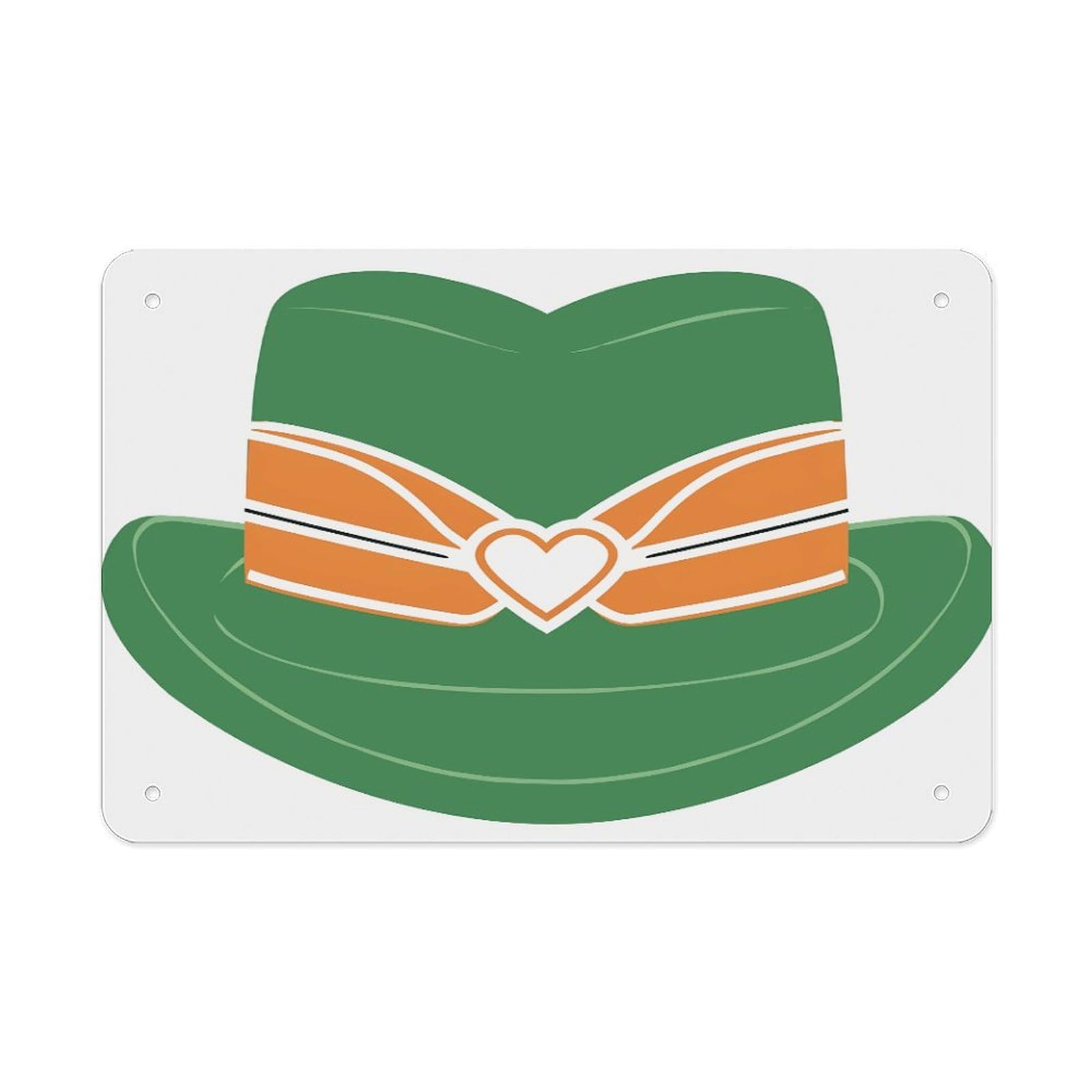 Fekiloot Style Green Cartoon Hat Metal Signs Wall Art Tin Sign