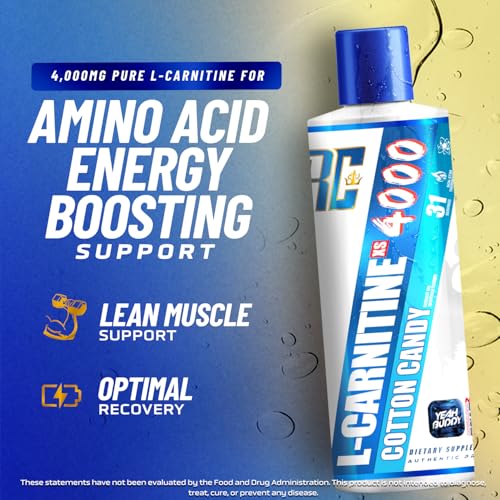 Image of Ronnie Coleman Signature Series L Carnitine XS 4000 Liquid, Stimulant Free, Sugar Free, Zero Carbs, Lean Muscle Strength Support for Men & Women,16 oz, Cotton Candy