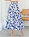 BTFBM Skirts for Women Summer 2026 Floral Print A Line Elastic High Waist Boho Maxi Skirt Spring Fashion Clothing Pocket(Print Blue, Medium)