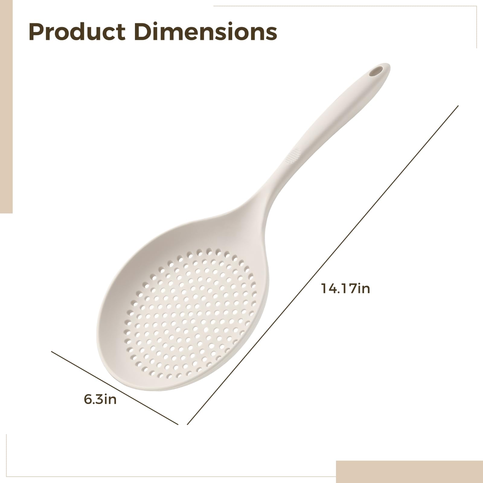 LUMINFLY 2-Pack Silicone Slotted Spoons, Large Heat-Resistant Frying Strainers with Long Handle, Pot Skimmer for Hot Pot & Frying