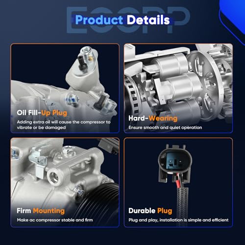 Image of ECCPP AC Compressor Fit for BMW 128i 328i 328xi 3.0L 2007-2013 | Fit for BMW M3 4.0L 2008-2013 Fast Cooling AC Compressor with Clutch