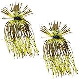Fish Hog Watermelon Candy Spider Fishing Jig Lures - 1/8 Oz Finesse Style Swim Jigs for Bass Fishing with Mustad Ultra Point 2/0 Hook & Buzz Cut Silicone Skirt - Smallmouth & Largemouth Bass Jigs,2Pcs