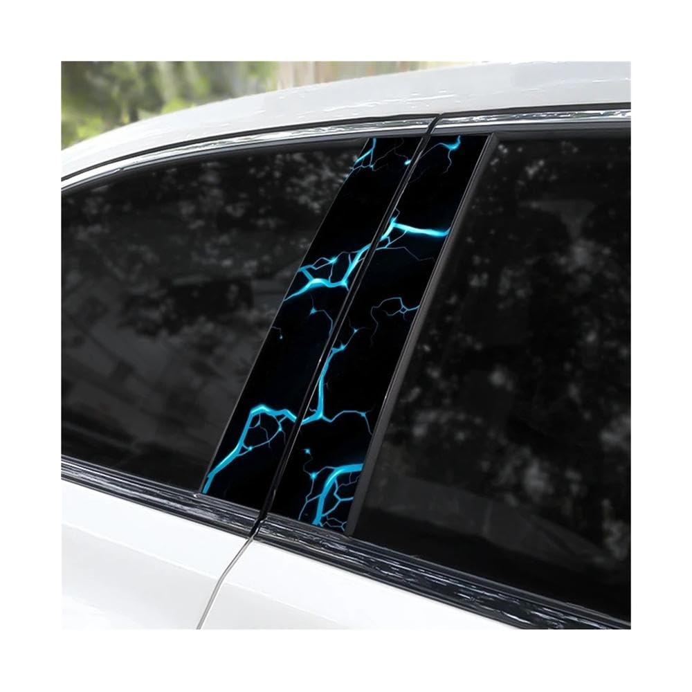 Bertdcx B Lightning Cool Car -Pillar Stickers Cover Scratches Suitable For Most Car Door Pillar Stickers Auto Parts(B)