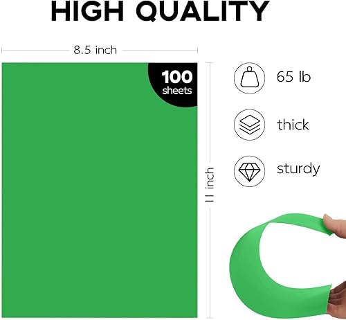 Miniatura 9 de Goefun - 100 hojas de cartulina color crema de 8.5 x 11 pulgadas, papel de impresora de papel marfil de 65 libras para hacer tarjetas, impresión de