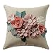 JWH 3D Flowers Accent Pillow Case Solid Suede Cotton Cushion Cover Decorative Home Bed Living Room Shell Gift 18 x 18 Inch