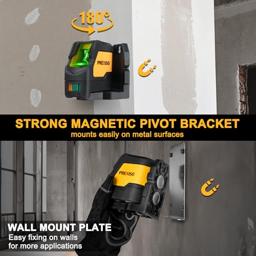Image of Prexiso Laser Level with Tripod, IP54 Professional 150 Wide Angle - 100Ft Cross Laser Line Tool for Construction, Ceiling Alignment, Floor Tile
