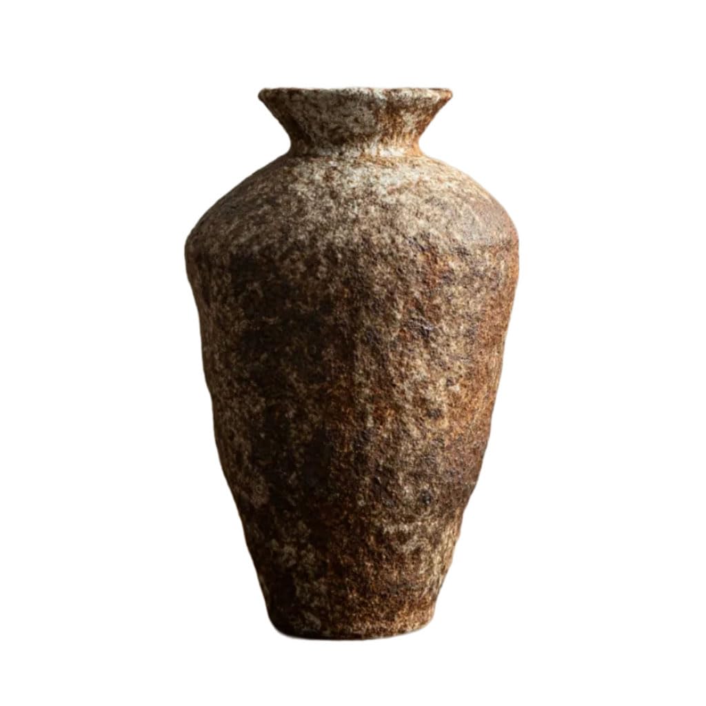 HRGKLMN Ceramic Vase Handcrafted Vase Minimalist Wabi-Sabi Home Accessories & Decor, Bulbous Flower Vase Table Decoration for Tea Room and Country House Interior,B,L