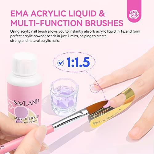 Image of SAVILAND Acrylic Nail Kit for Beginners: Professional Nail Kit with Everything Gel Nail Polish Nail Drill U V Lignht Nail Supplies Salon Home Use Gifts Set