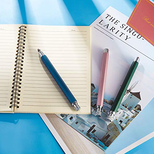 Image of 3 Pcs 5.6 mm Lead Holder Mechanical Pencils Sketch up Automatic Clutch Graphite Pencil with Built-in Sharpener Lead Pencil For Construction, Draft Drawing, Crafting, Art Sketching(Pink, Green, Blue)