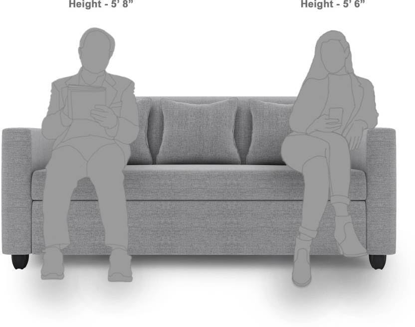 Image of Bharat Lifestyle Lexus Fabric 5 Seater Sofa Set (Light Grey)