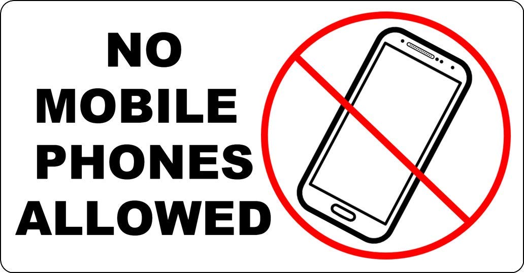 Inga Tinsign4404 Metal Sign No Mobile Phones Allowed Decoration Props Plaque 8X12 Inch