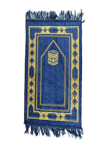Tapis de prière pour enfants Sajad - Saggada Seccade Namazlik Islam 60 x 30 cm (Bleu) Cover