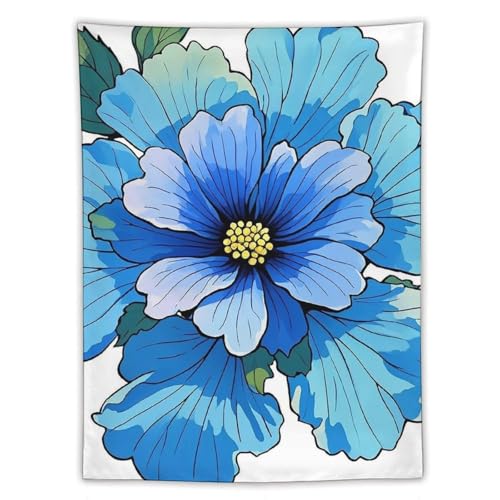 Tapisserie fleur d'hibiscus bleue SDTKLHW pour salon