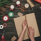 Packpapier Rolle 38 CM x 30 M Kraftpapier Braun Geschenkpapier Rolle Weihnachtspapier Kraftpapier Packpapier für Geschenkverpackungen Bastelarbeiten Diy Produktion Dekoration Etc