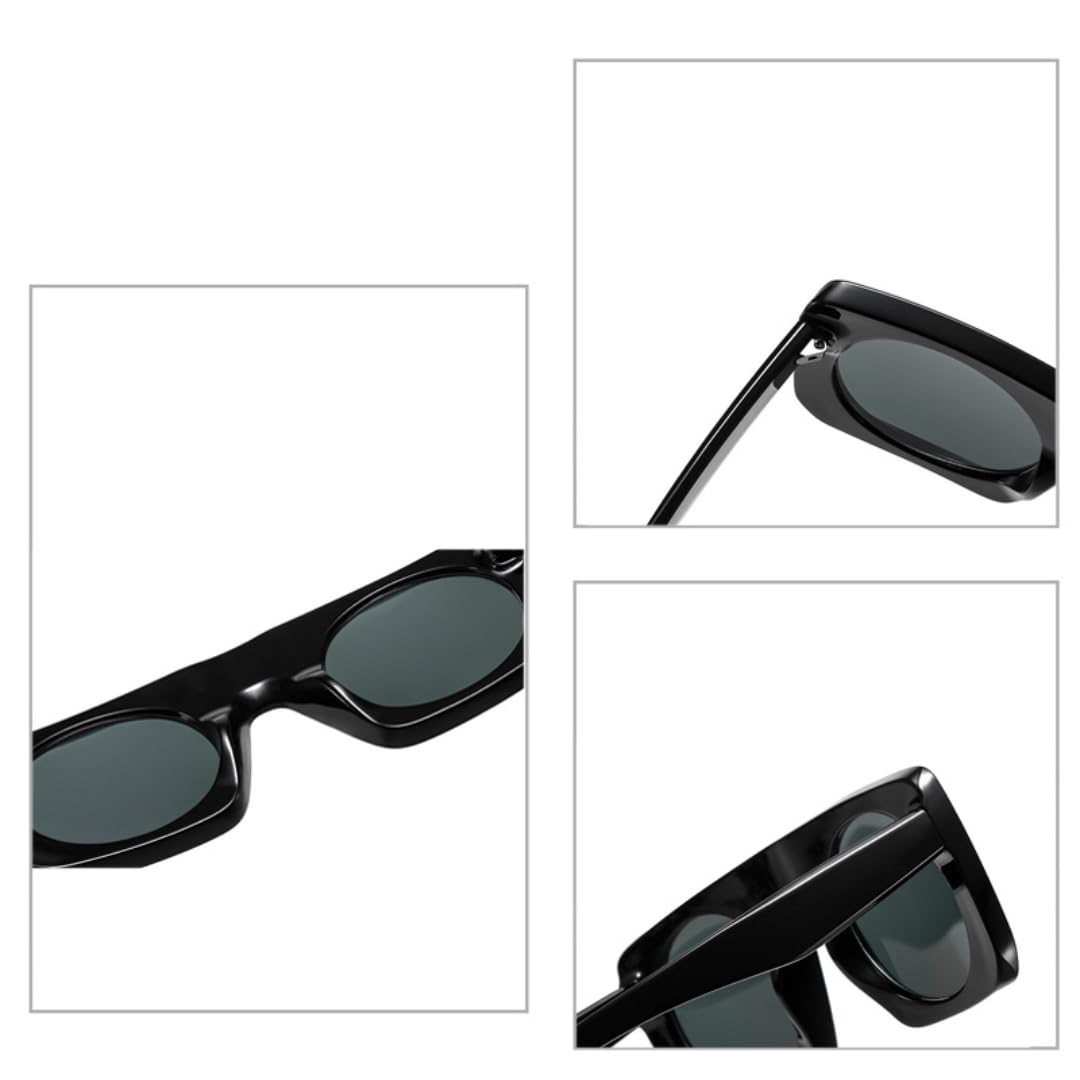 Occhiali da sole poligonali alla moda da donna, design occhio di gatto, montatura in metallo, protezione UV 400, da uomo