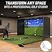 GoSports 14 x 8 ft Golf Simulator Enclosure Net - Complete Set with Frame and HD Impact Screen Kit