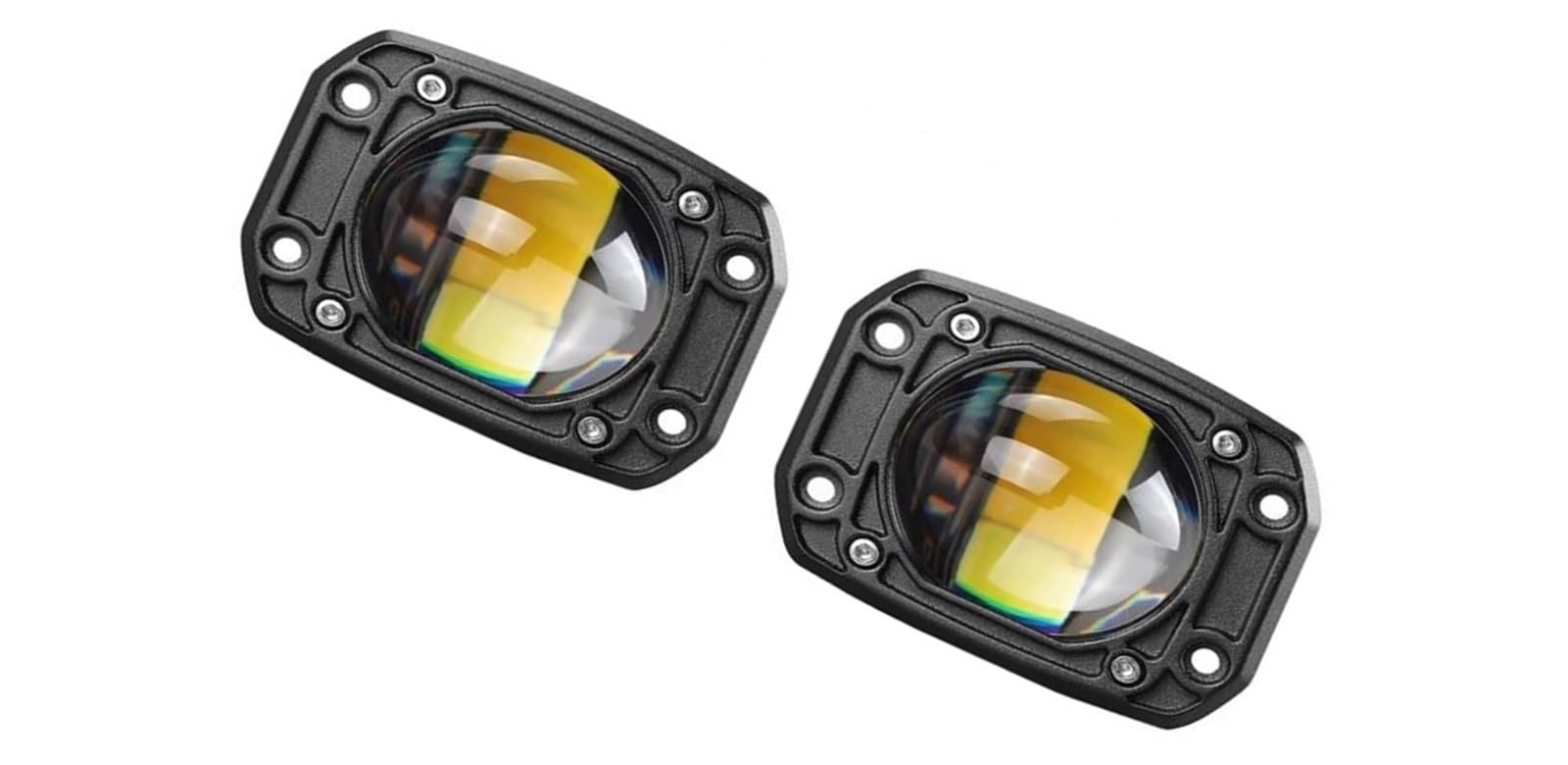 FRENO TRASERA LED Lámpara de trabajo LED empotrada para coche luz de marcha atrás parachoques trasero 12/24 V para Ford 4x4 todoterreno ATV camión(2pcs Square Light)