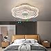 TATANE Led Ventilador Techo con Luz y Bluetooth Silencioso, Dormitorio Ventiladores de Techo con Luz y Mando a Distancia Salon Φ50cm Regulable Blanco Ventilador Techo con Luz Invisible