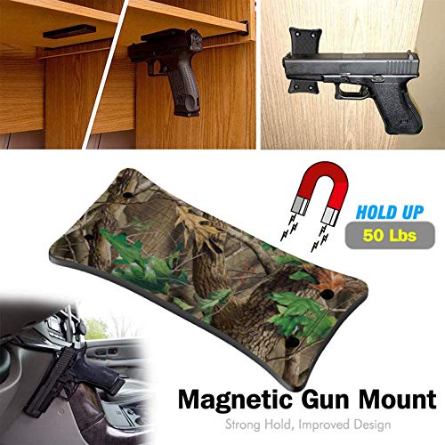 2-Pack Gun Magnet Mount, 50 Lbs Rating,Rubber Coated Gun Holder for Pistol, Handgun, Shotgun, Rifles, Revolvers, Safe, Hunting, Firearm Accessories, Using in Car, Truck, Wall, Desk, Vehicle and Home - Thumbnail 4