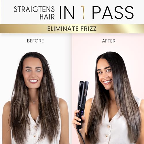 ELLA BELLA® Titanium Flat Iron Hair Straightener Slim (with Infrared) • Professional Straightening Iron • Digital Display to Accurately Control Temperature • As Featured in Good Housekeeping - Image 3